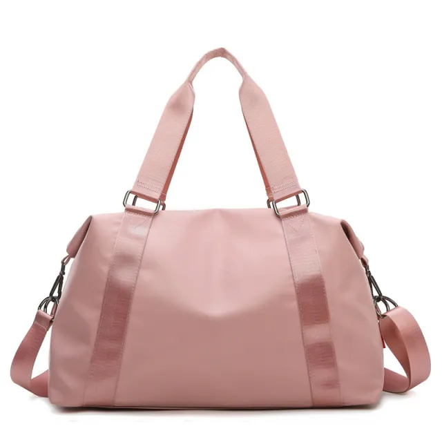 Pure Color Large capacity Fitness Sports Travel Leisure Shoulder Bag Pink - Shop at LoveMi