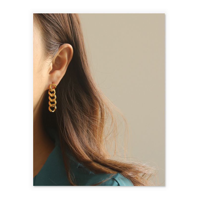 Frosty Wind Chain Terms Asymmetrical Earring Earrings