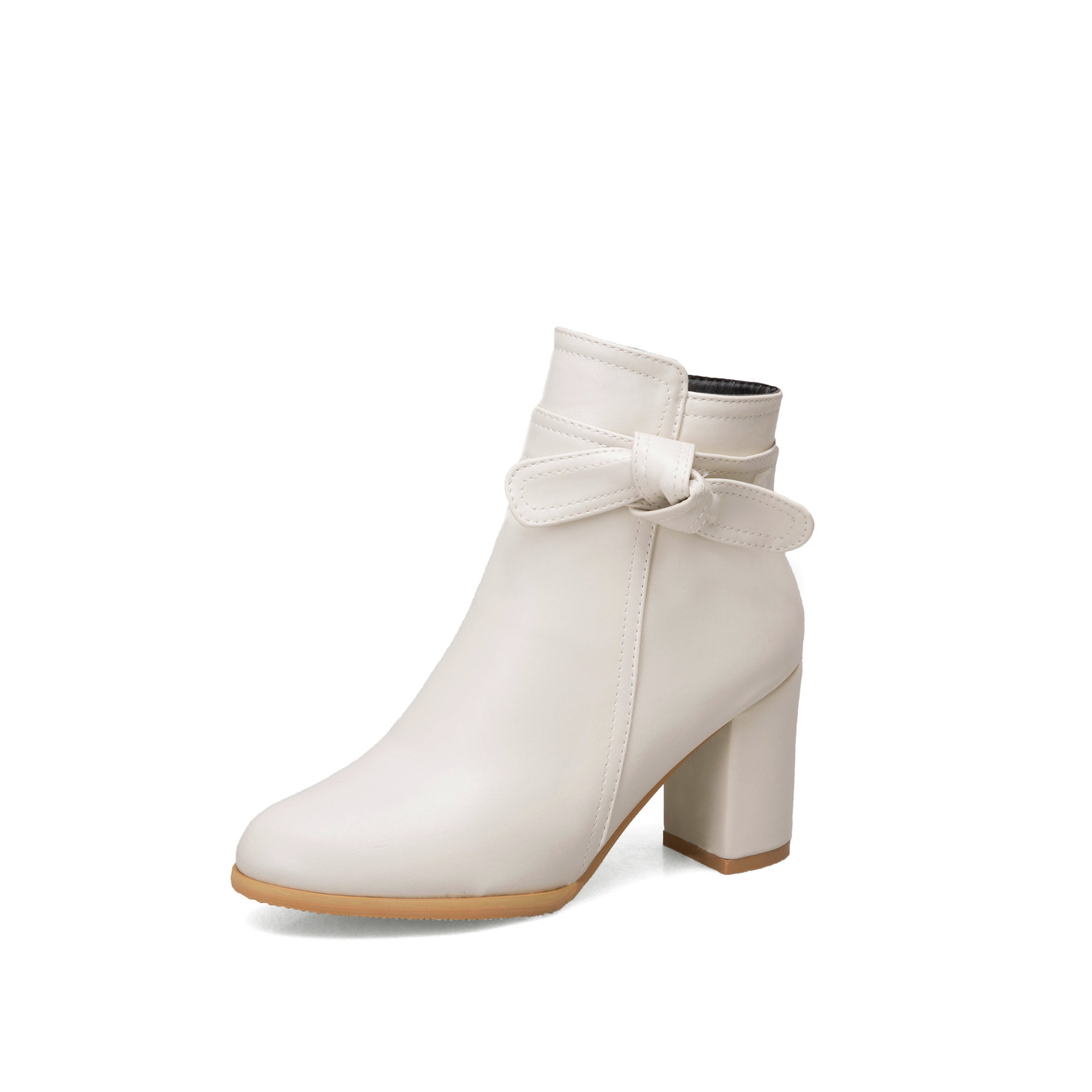 Martin Boots Ankle Boots Thick Heel Zipper Bare Boots Mid Heel Short Boots