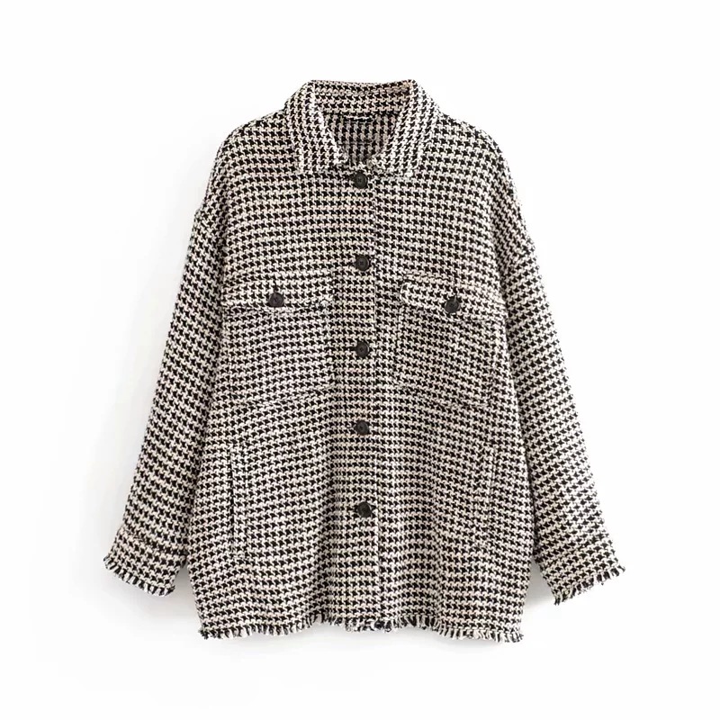 Women's Clothing Tweed Shirt Jacket