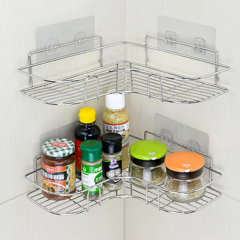 Title 3, Stainless Steel Perforated Free Corner Shelf Ba...