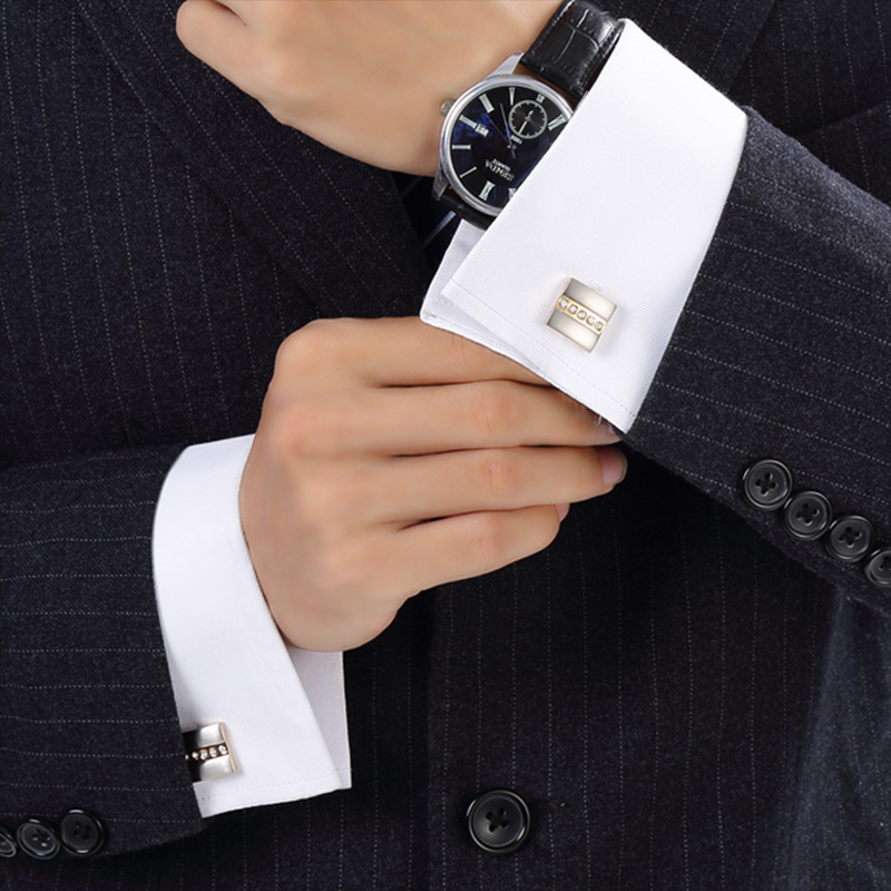 Two-Tone Brushed Metal Cufflinks, picture 4 of 4
