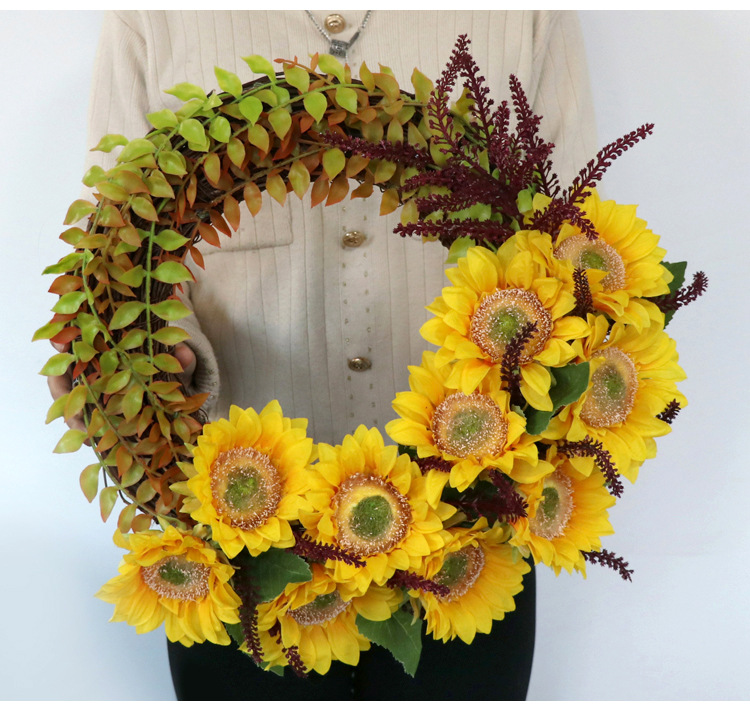 Artificial Silk Flower Thanksgiving Day Door Decoration Wall Hanging Wreath — foto 3