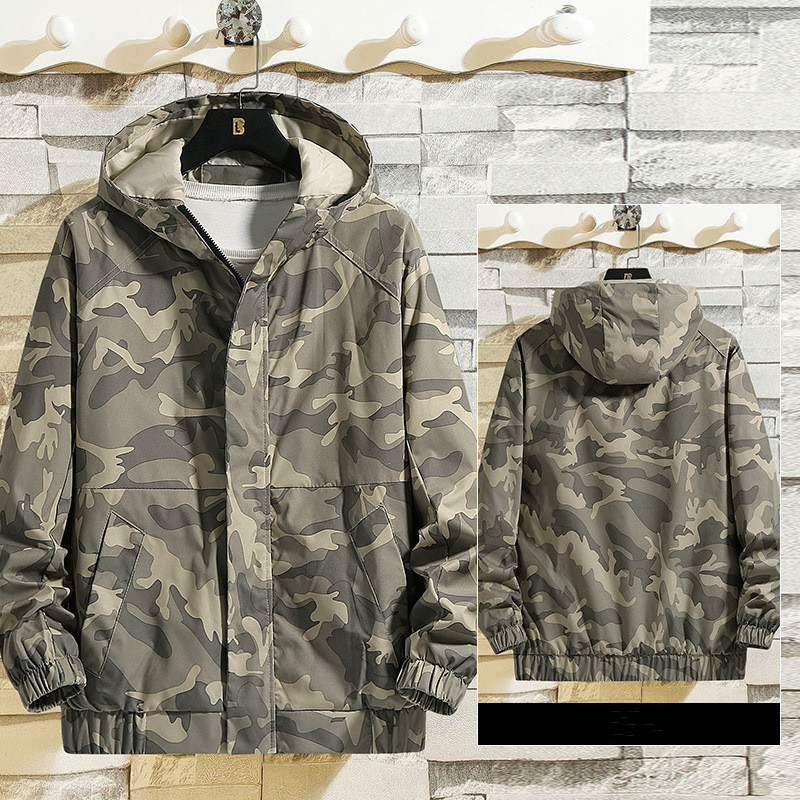 Title 3, Hooded Loose Camouflage Casual Jacket for every...