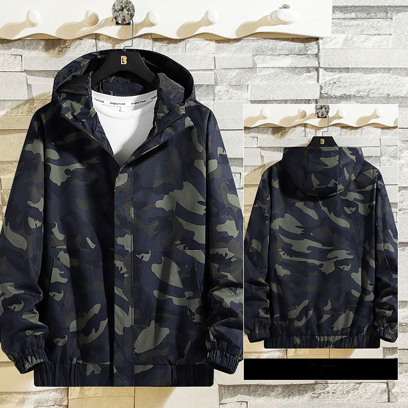 Title 4, Hooded Loose Camouflage Casual Jacket for every...