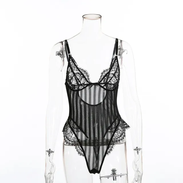European And American Sexy Foreign Trade Women's Sexy Lingerie Lace One Piece Black - Shop at LoveMi