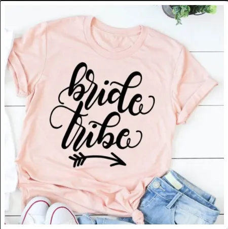 Bride Tribe Tshirt Maid Of Honor Bachelorette Party Tee Pink - Shop at LoveMi