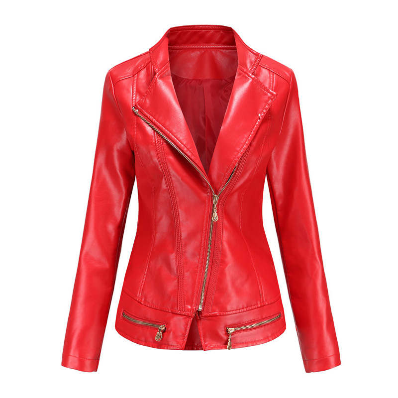 PU Leather Jacket Thin Spring and Autumn Small Jacket Women's Jacket