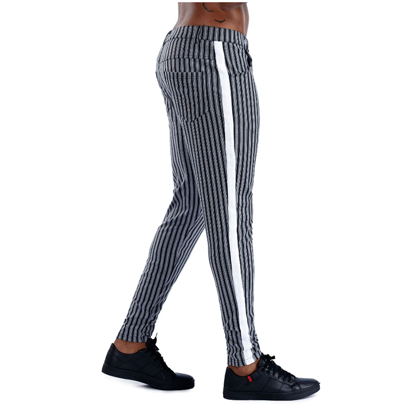 Title 2, Casual broek voor heren, gestreepte print, jeug...