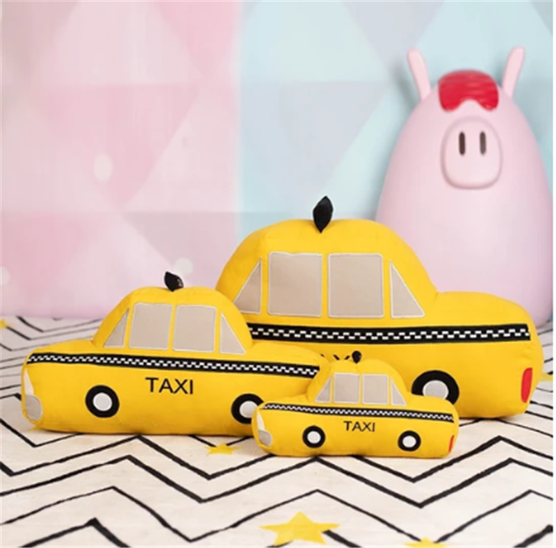 Creative Simulation Luminous Taxi Pillow Doll Plush Toy