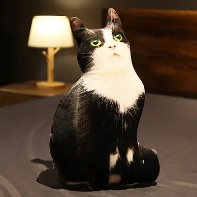 Creative Dog And Cat Pillow 3D Animal Simulation Plush Toy