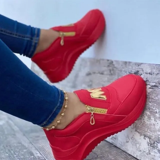 Artificial PU Low Top Viscose Shoes Round Toe Fashion Sandals Red - Shop at LoveMi
