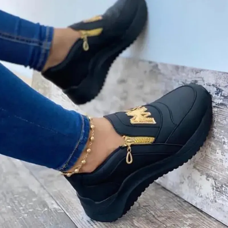 Artificial PU Low Top Viscose Shoes Round Toe Fashion Sandals - Black
