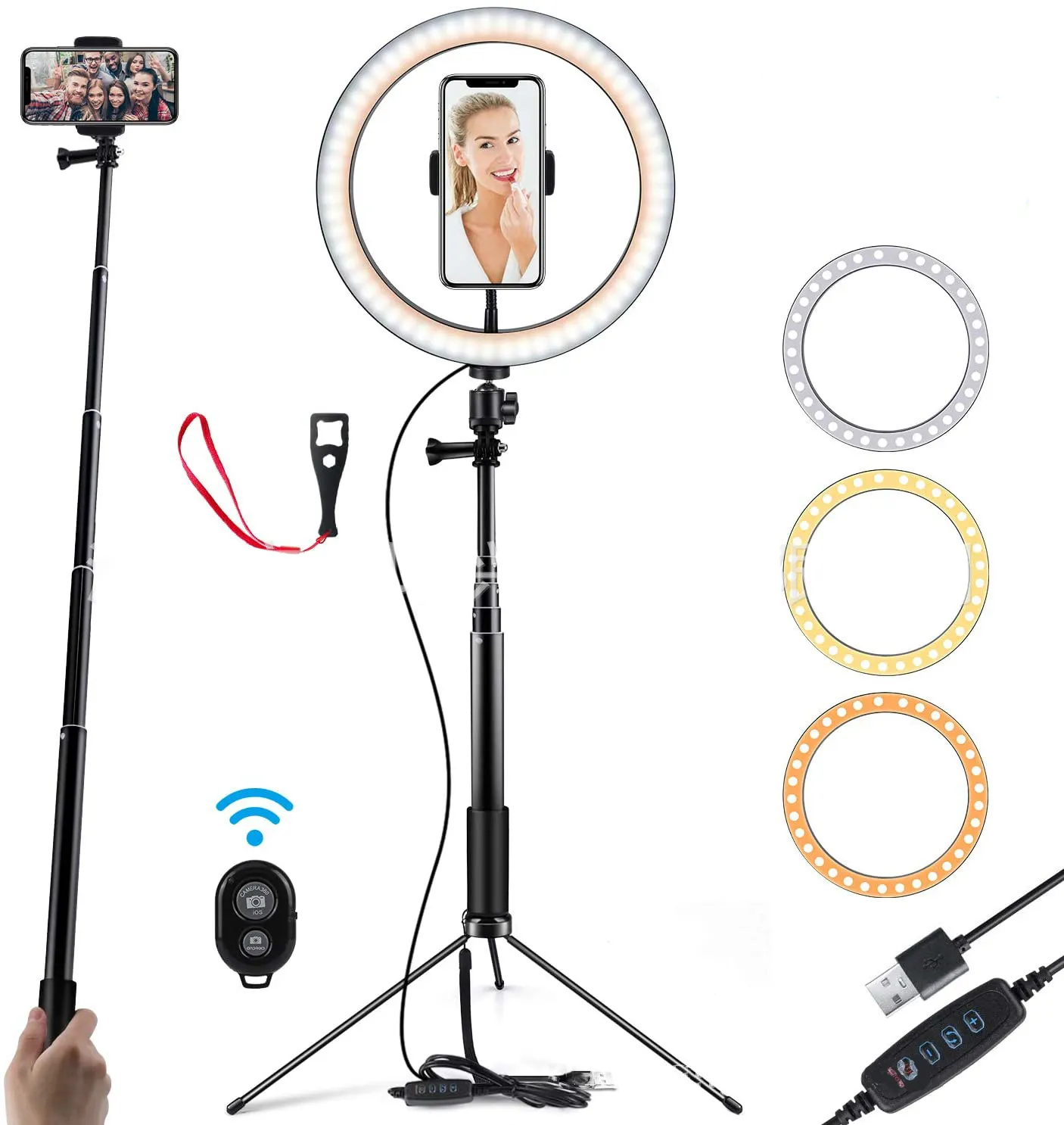 Compatible with Apple, 10 LED Ring Light