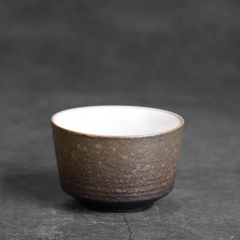 Japanese Style Stoneware Tea Cup With Coaster