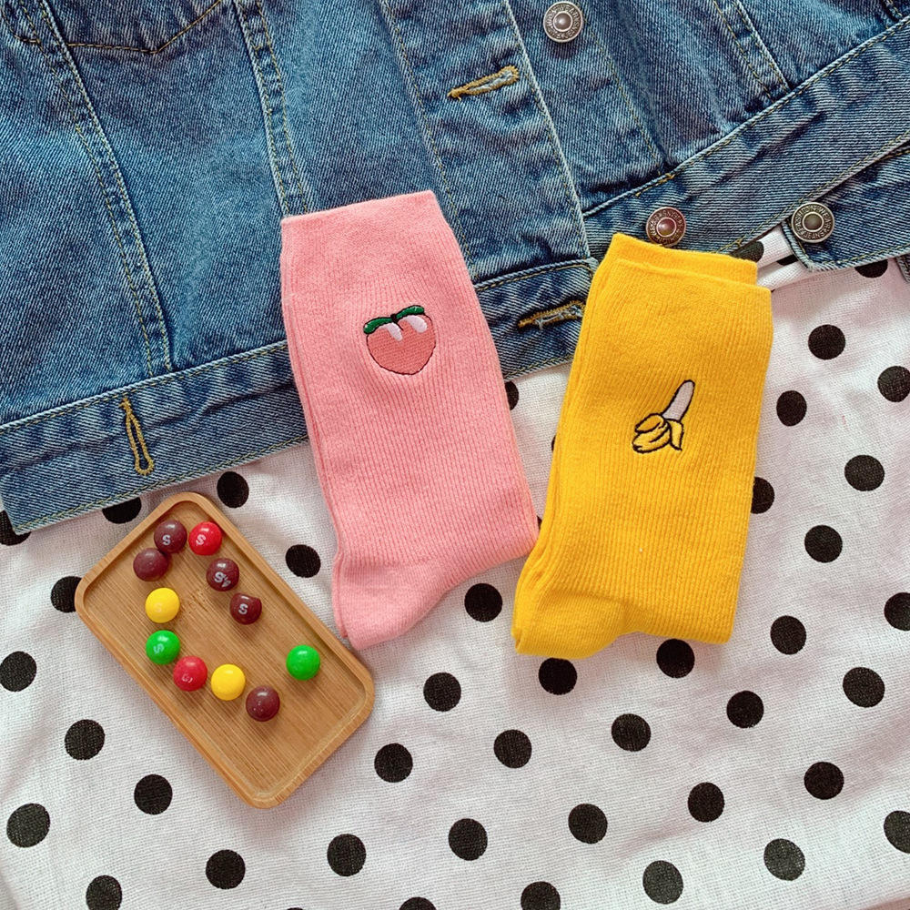 Title 5, Chaussettes en coton couleur bonbon de style un...