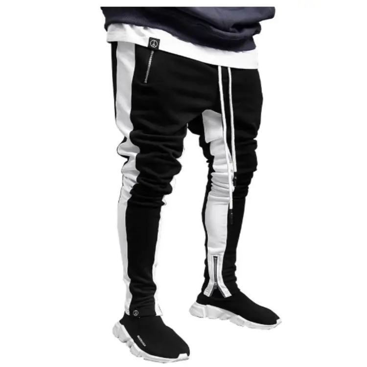 Large Size Men's Zip-up Sports Trousers