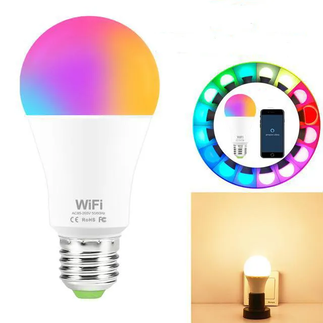 15W WiFi Smart Light Bulb RGB White