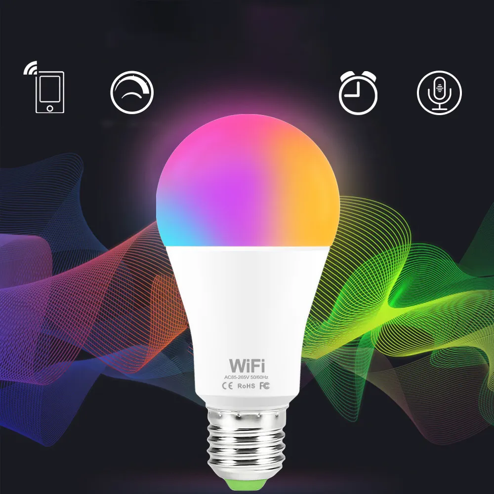 15W WiFi Smart Light Bulb RGB White