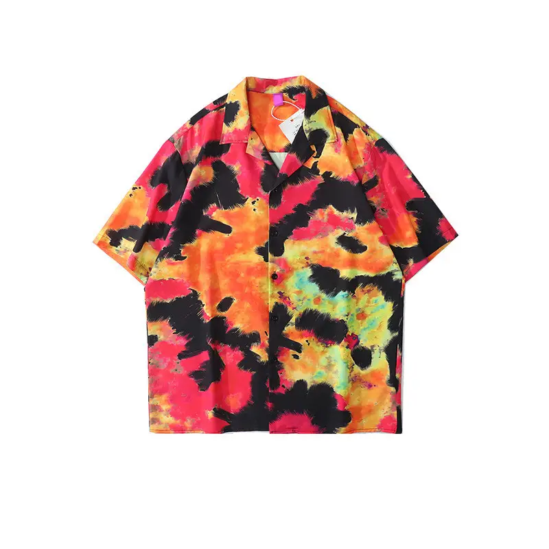 Printed Tie-Dye Shirt Men's And Women's Same Short-Sleeved Shirt