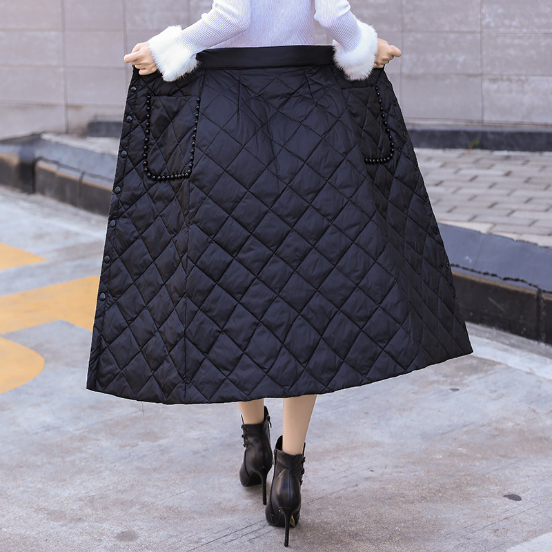 One Piece Down Cotton Skirt Mid-length