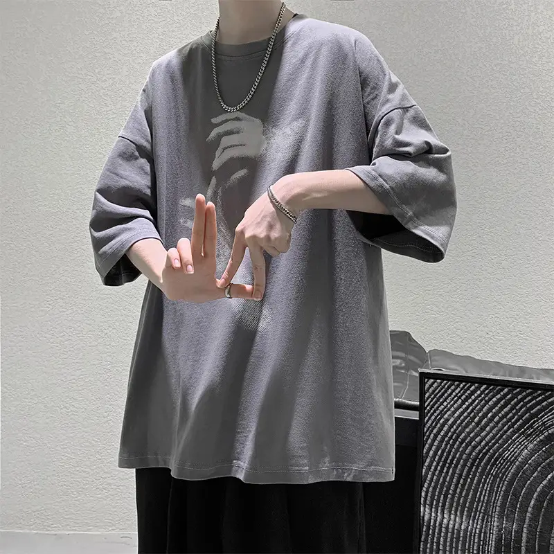 Trendy Loose Half Sleeve Top Hong Kong Style Handsome Student Tide Tide T-shirt