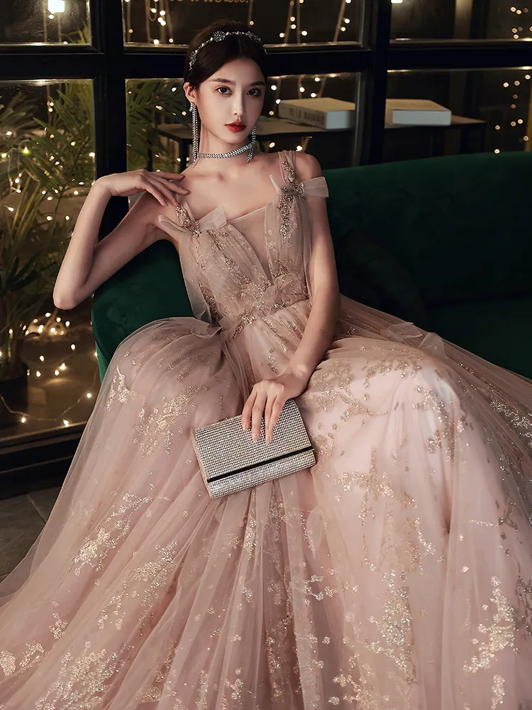 Elegant Heavy Industry High Quality Light Luxury Sling Evening