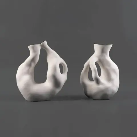 Modern Minimalist Light Luxury Circular Ceramic Flower Ware