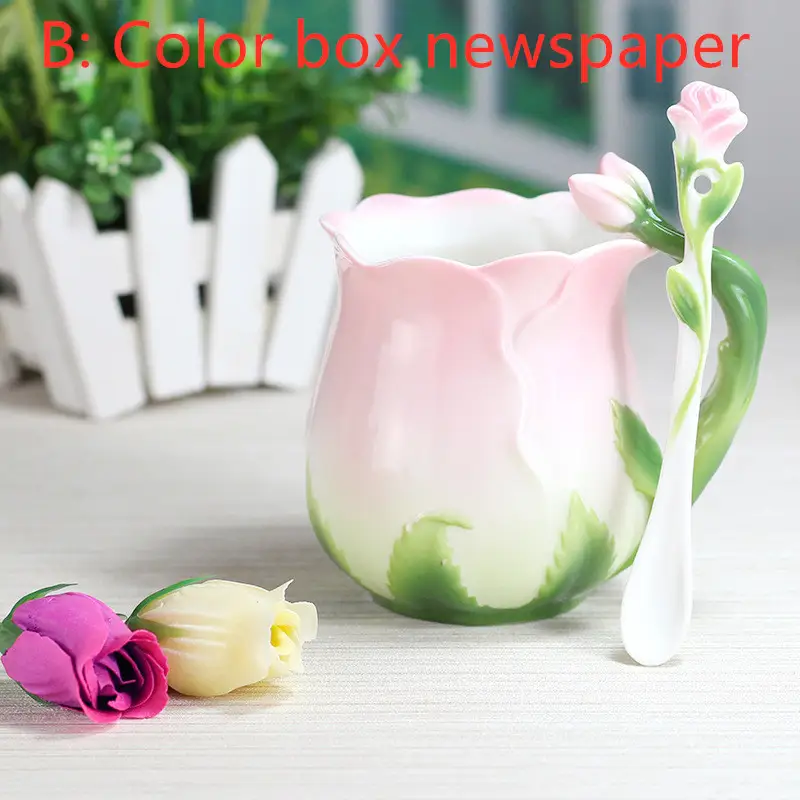 European Style Ceramic Coffee Cup Set Rose Tea Cup
