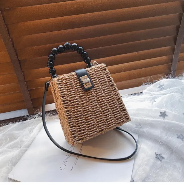 Popular New Fashion Woven Hand Held Western Style One Shoulder Diagonal Bag Khaki - Shop at LoveMi