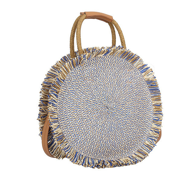 Title 1, Handmade Rope Woven Straw Handbag. A stylish an...