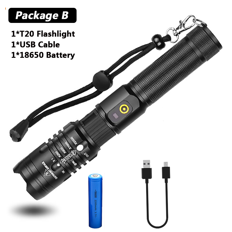 Super Bright Flashlight Zoomable USB Rechargeable Electric Torch 5 Modes Torch Outdoor Fishing Waterproof — foto 4