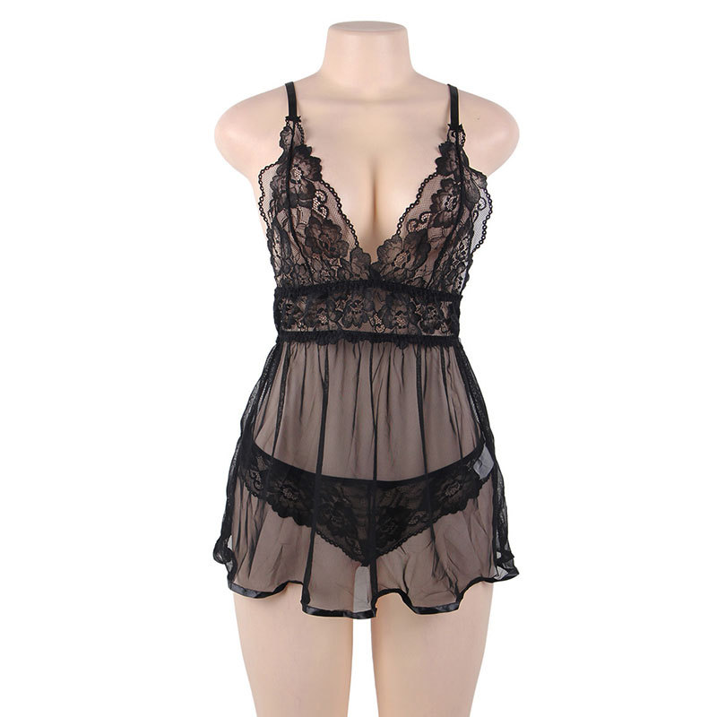 Oversized sling lace nightdress additional styling view