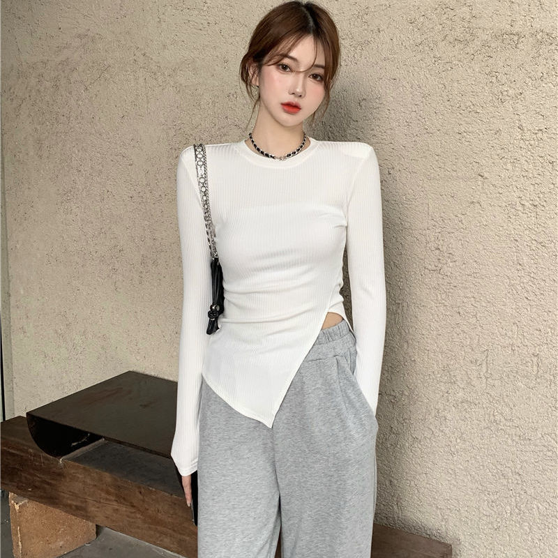 Slim Slimming Pullover Long-Sleeved Bottoming Western Style Bottoming Shirt