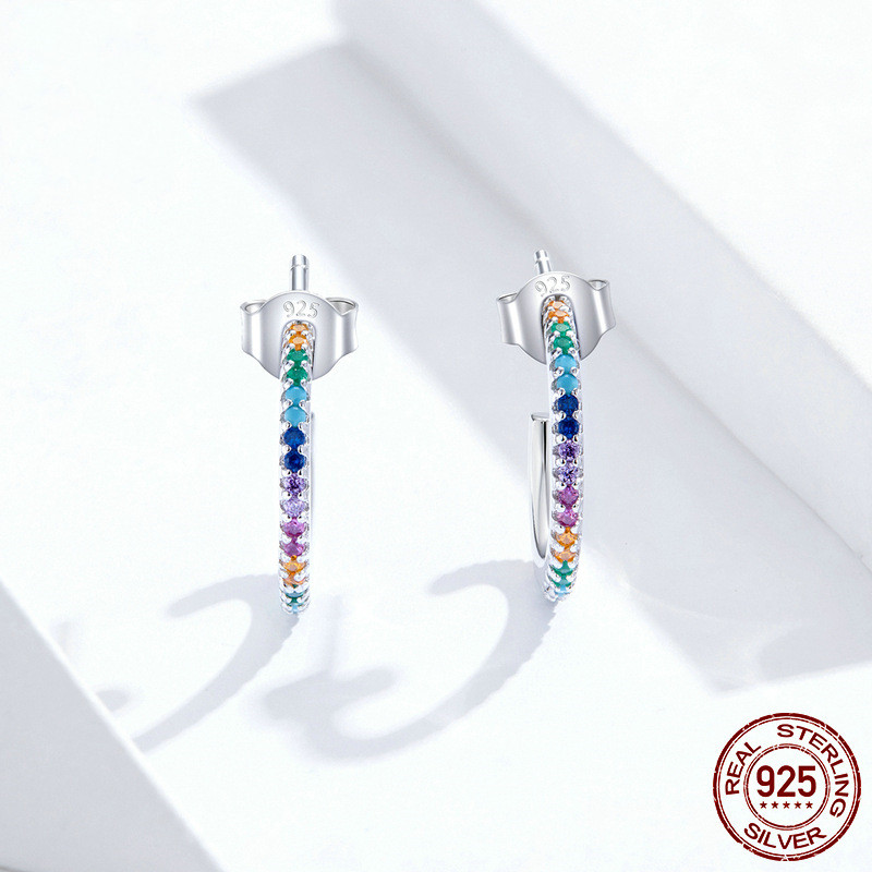 Colorful Zircon Round Personality Earrings