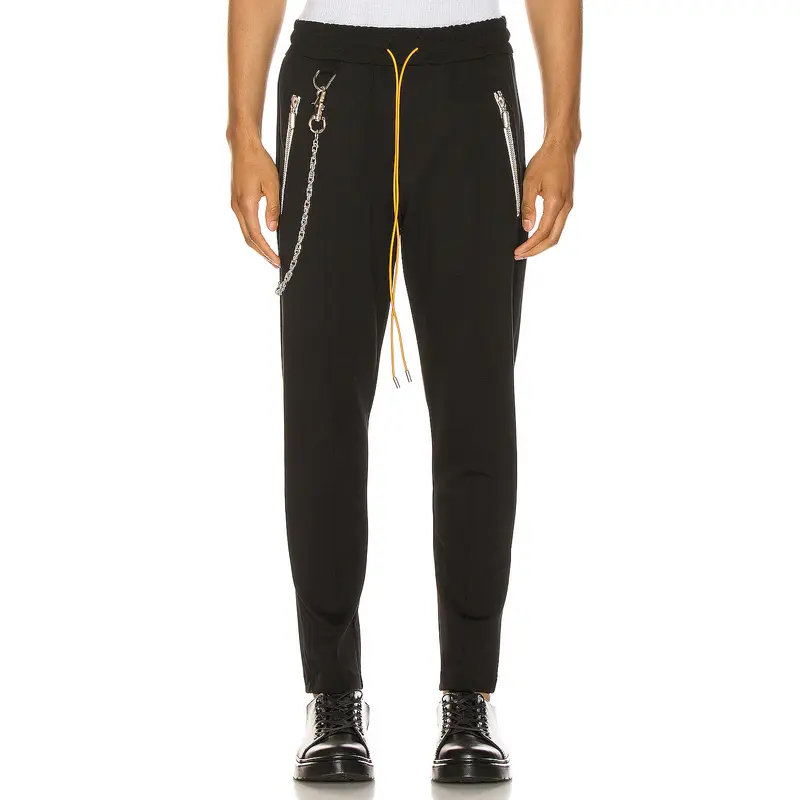 Contrast Drawstring Slacks With Chain