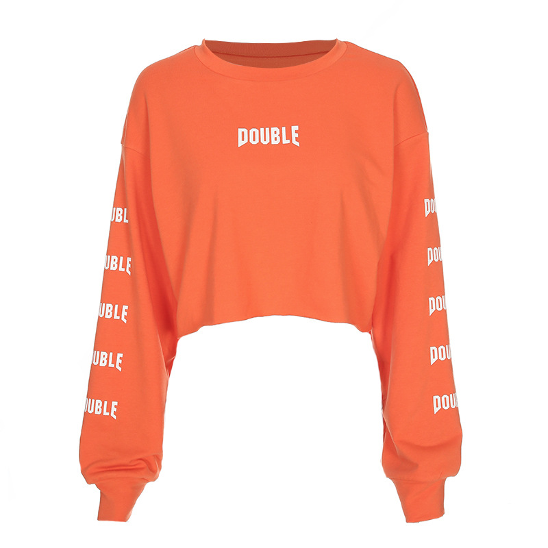 Title 2, Loose Letter Print Cropped Sweatshirt