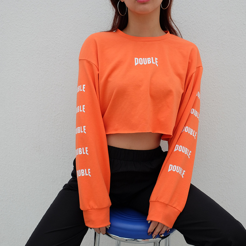 Title 6, Loose Letter Print Cropped Sweatshirt