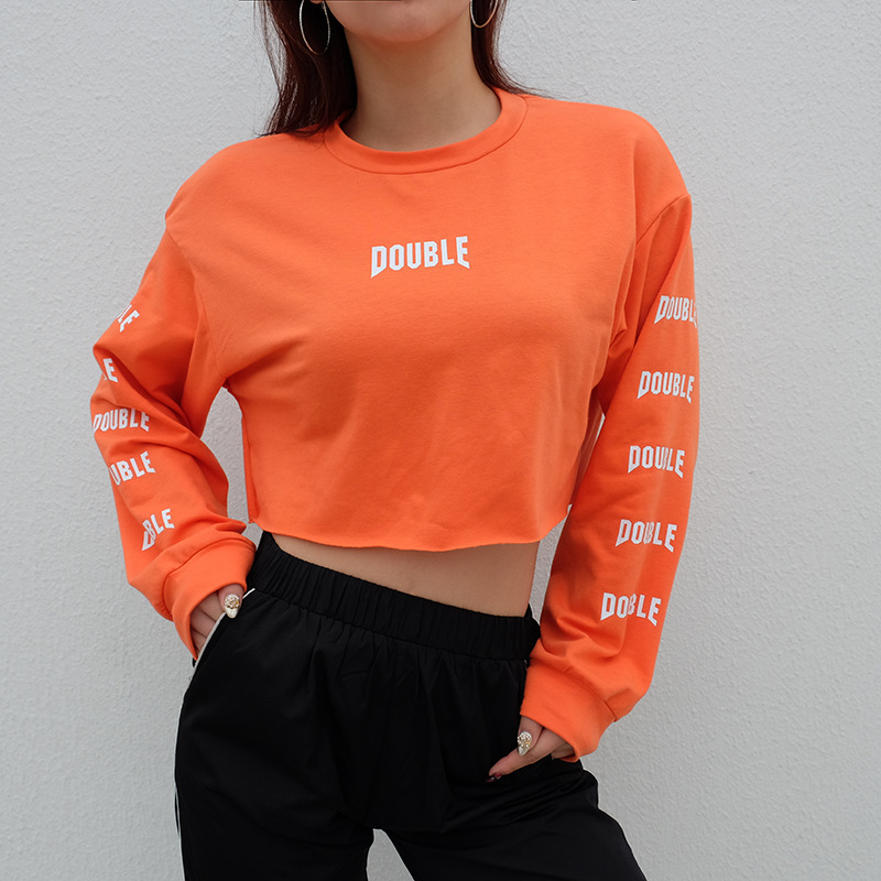 Title 4, Loose Letter Print Cropped Sweatshirt