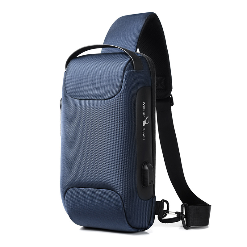 Men's Waterproof USB Anti-Theft Sling Bag – Oxford Crossbody Functional Travel C - Picture 14 of 15