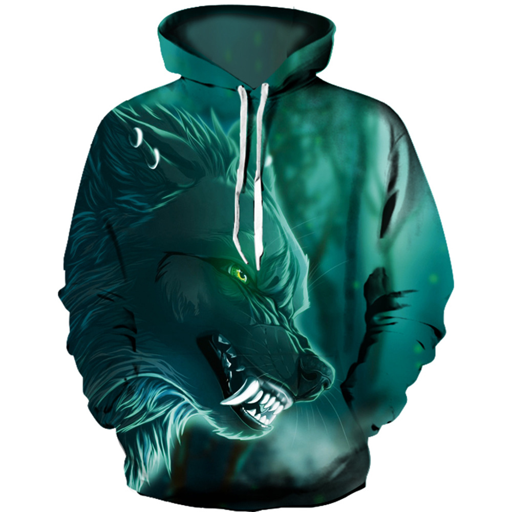 3D Custom Digital Printing Fashion Loose Hooded Couple Sweater