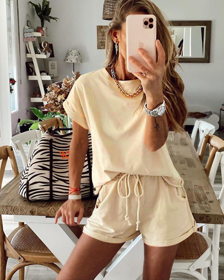 Pure Color Casual Home Loose Shorts Suittos