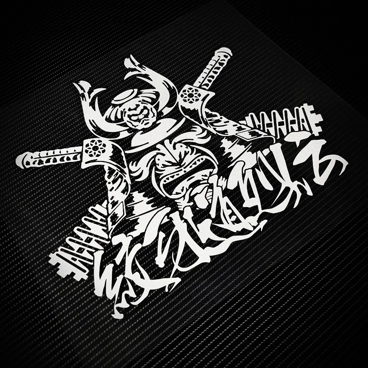 Japanese Black Samurai Stickers Modified Car Rear Gear Windshield