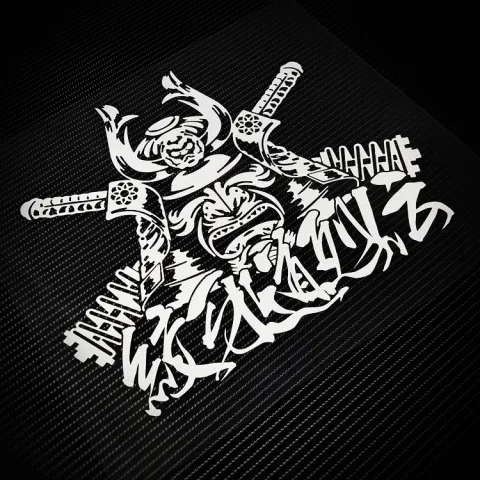 Japanese Black Samurai Stickers Modified Car Rear Gear Windshield