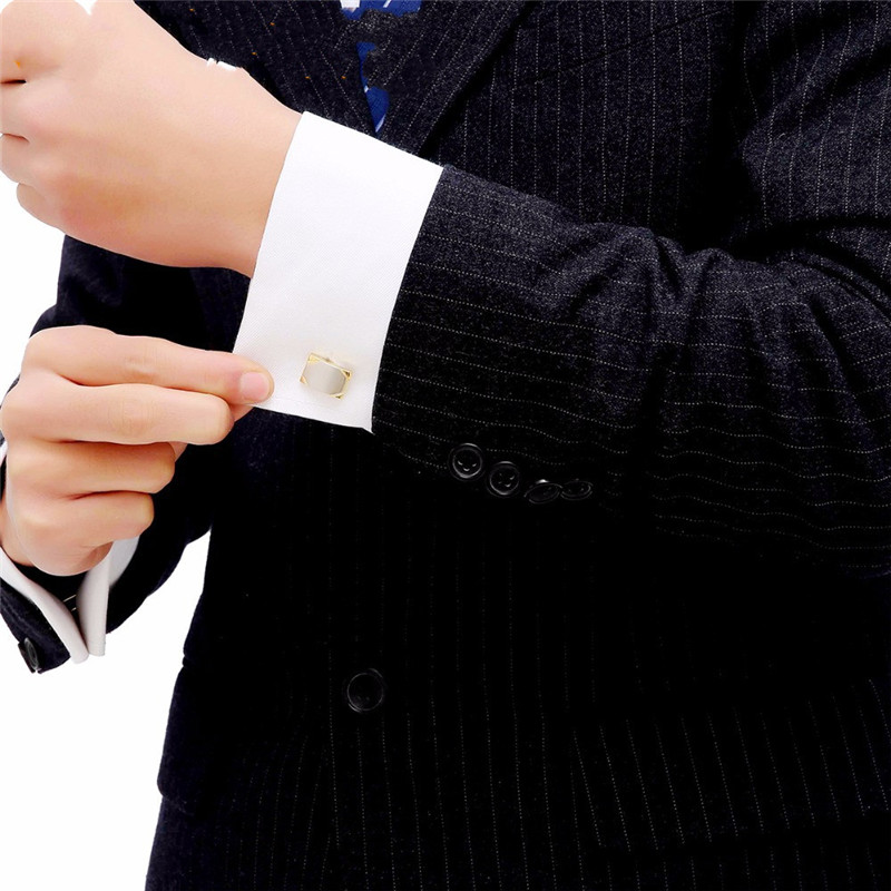 Real Gold Plating Two-color French Cufflinks Business Wedding Shirt Cufflinks — foto 4