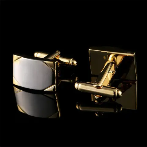 Real Gold Plating Two-color French Cufflinks Business Wedding Shirt