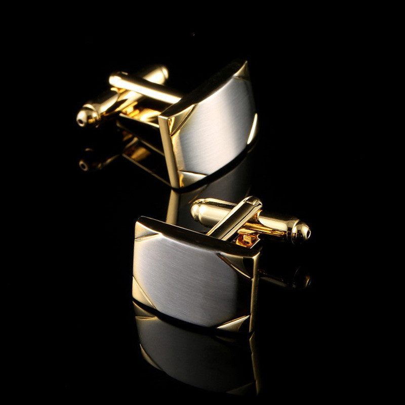 Real Gold Plating Two-color French Cufflinks Business Wedding Shirt Cufflinks — foto 5