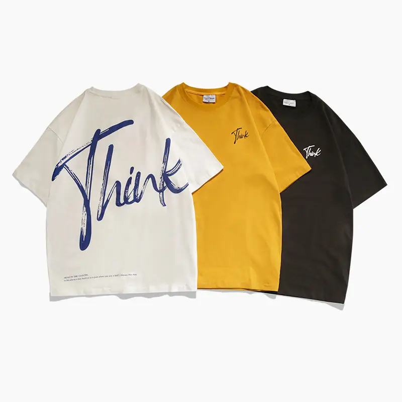 All-match Casual Men's White Loose T-shirt