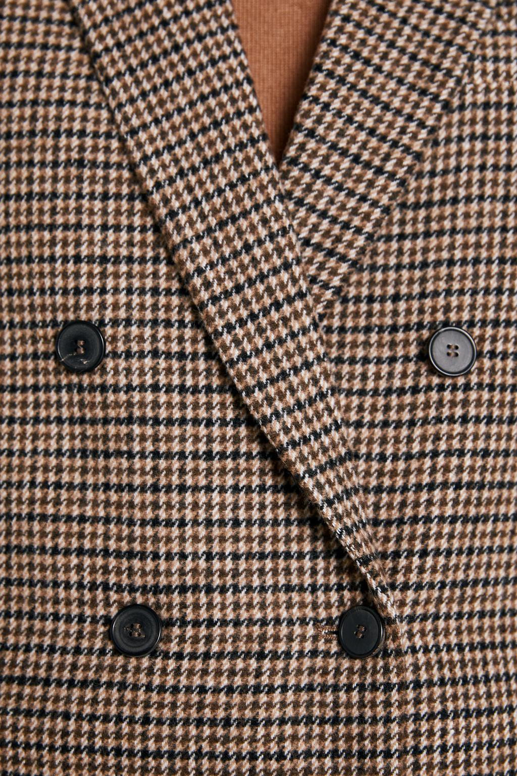 Women's Autumn And Winter Casual Double-Breasted Plaid Blazer