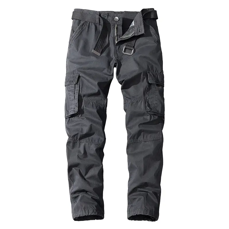 Cotton Loose-fitting Straight-leg Multi-pocket Overalls